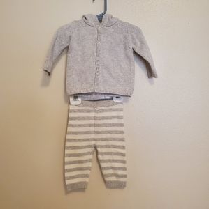 Knit baby sweater and pants set